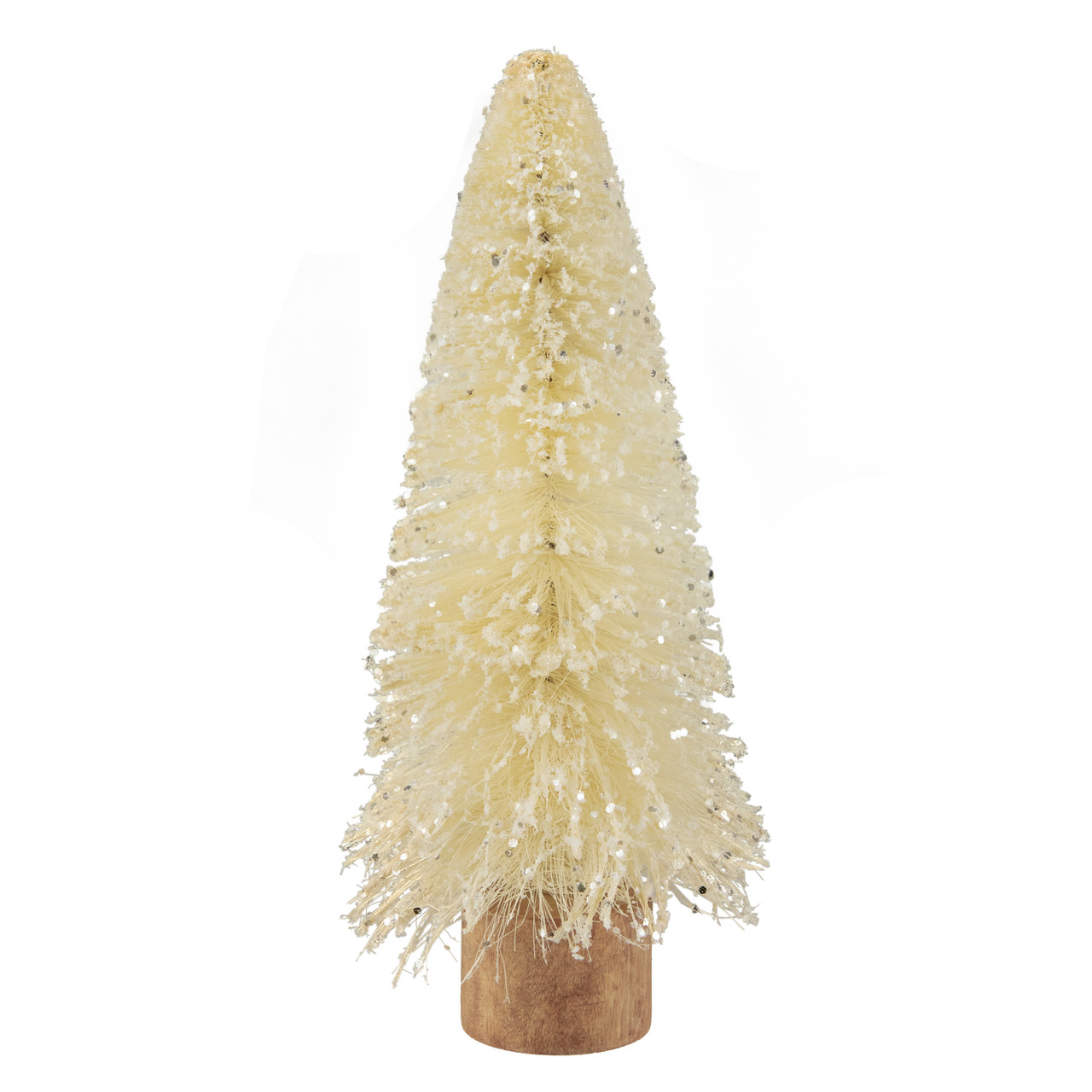 glittered cream sisal Christmas tree table decoration