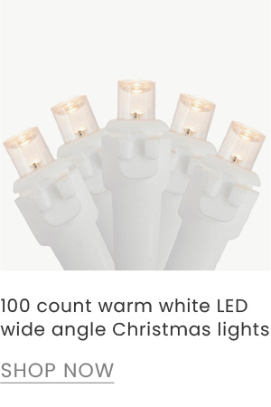 warm white wide angle LED Christmas lights