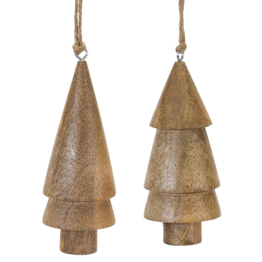 Set of 6 rustic pine tree ornaments