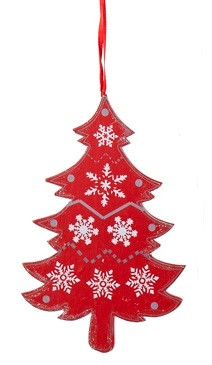 22 a traditional Nordic Christmas tree with white, red and silver ornaments  and c…