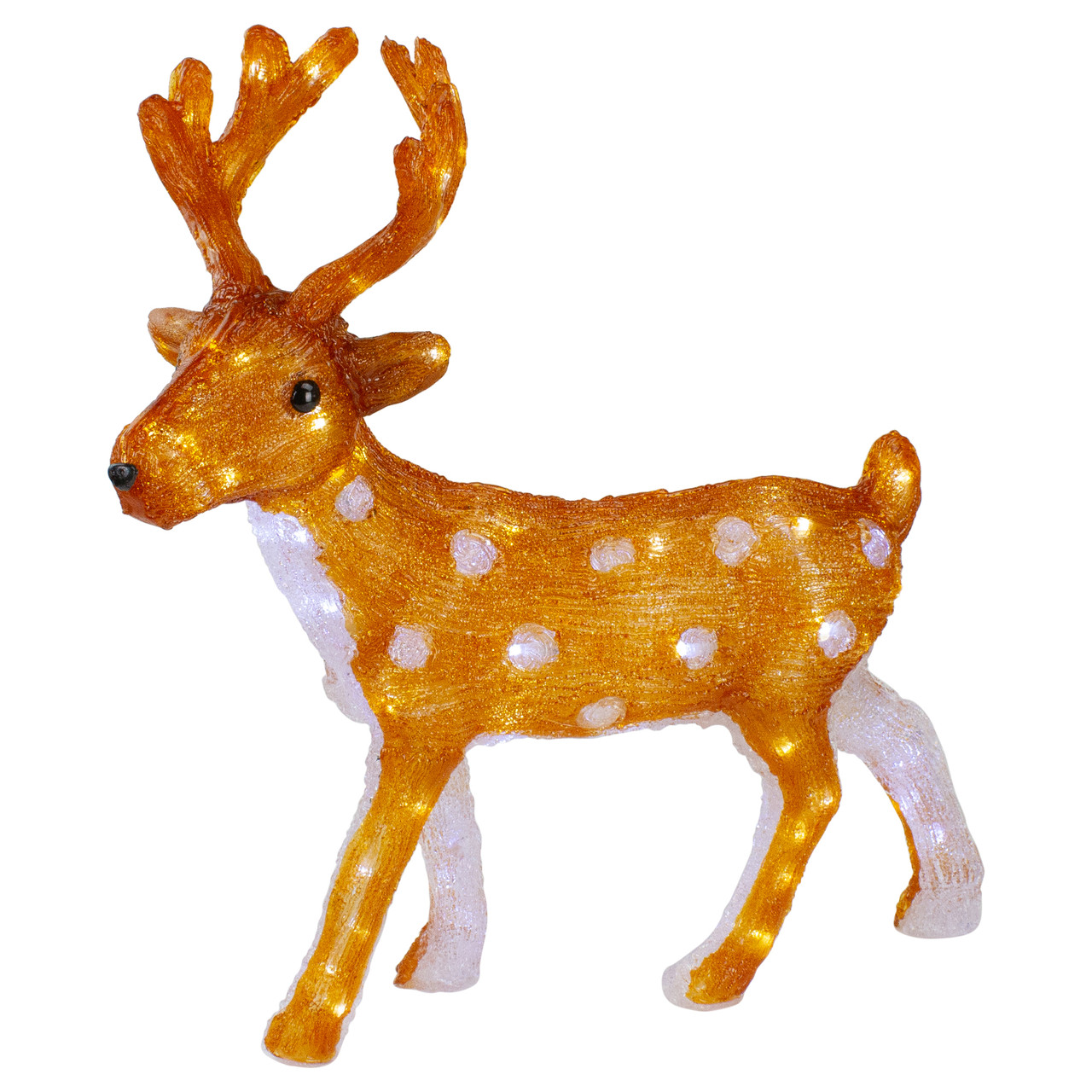 LED Lighted Commercial Grade Acrylic Reindeer Outdoor Christmas Decoration - 24" - Warm White