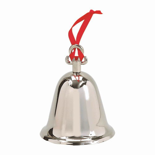 3.25" Silver Bell with Red Ribbon | Christmas Central