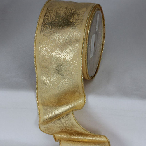 Gold & Amber Star Wired Craft Ribbon 3