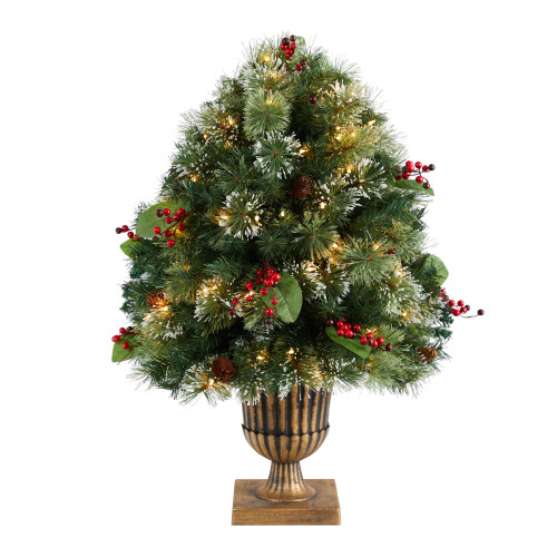 Red Pine Artificial Christmas Tree With Clear Lights main image 1