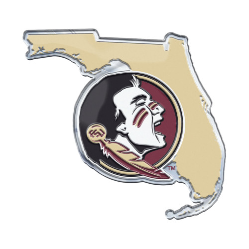 NCAA Florida State Seminoles Metal Auto Emblem – Chrome Plated, 3.25-inch, Adhesive Back, Officially Licensed