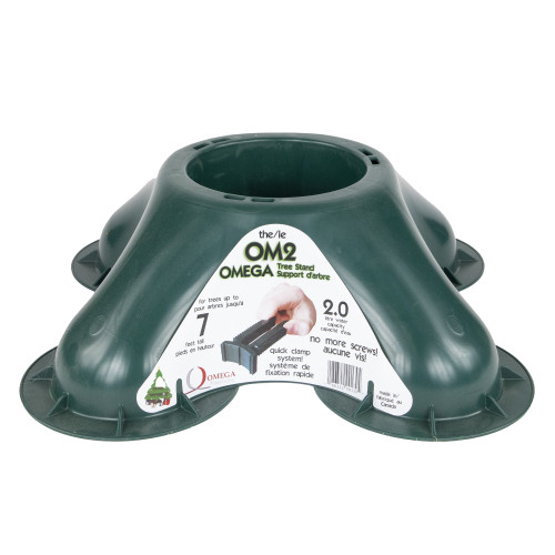 Green Christmas Tree Stand with Clamping System For Live Trees up to