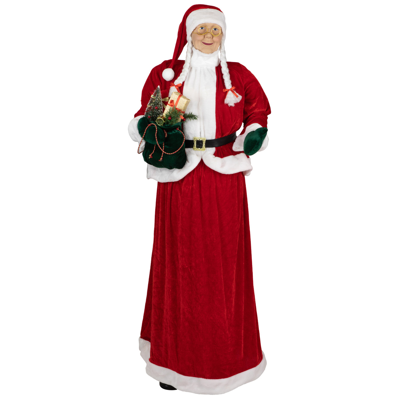 Mrs. Claus Standing Commercial Christmas Figure with Gift Bag - 6'
