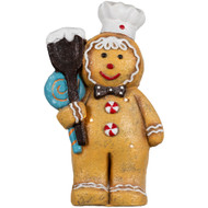 LED Lighted Glittered Gingerbread Snowman Chef Christmas Figure - 17.5" - IMAGE 1