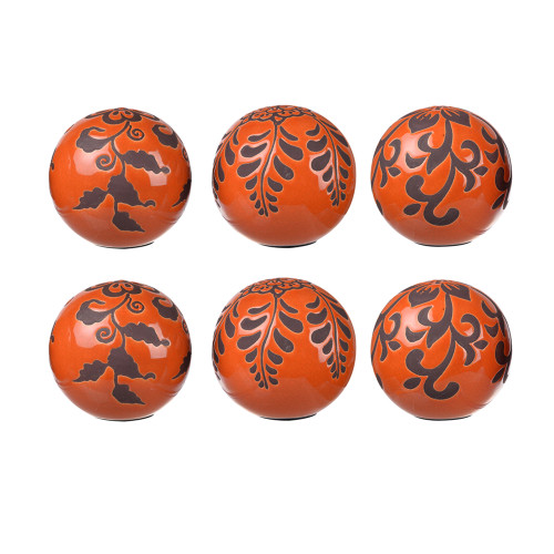 Leafy Ornamental Accent Orbs- 4
