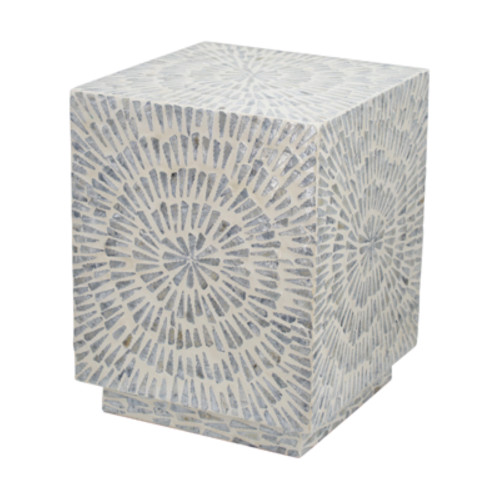 Square Starburst Capiz Inlay Accent Stool - 17.75