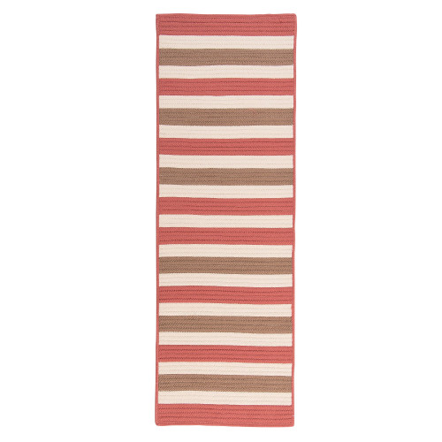 2' x 5' Terracotta Red & Brown Rectangular Braided Runner Rug ...