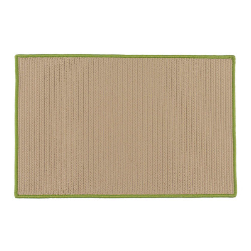Beige & Green Handcrafted Reversible Solid Bordered Door Mat 40