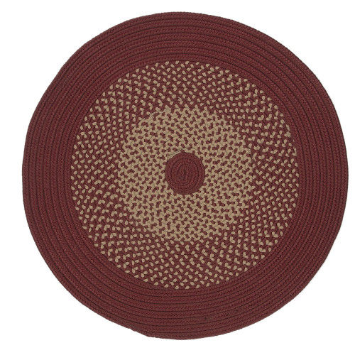 Tan Red Rugs 7' Sangria Red & Tan All Purpose Handcrafted Reversible Round Outdoor ...