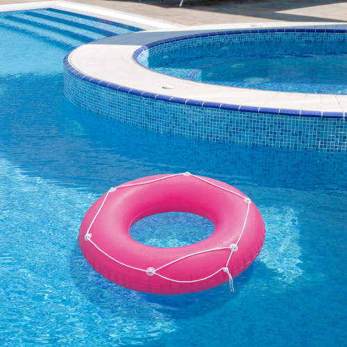 Inflatable Pink Neon Frost Swimming Pool Inner Tube with Perimeter Rope ...