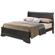 Wooden King Panel Bed - 89" - Black - IMAGE 1