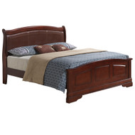 Upholstered Faux Leather Full Panel Bed - 84" - Brown - IMAGE 1