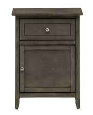 Wooden Nightstand with Drawer and Door - 25" - Gray - IMAGE 1