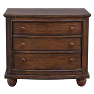 Wooden Nightstand with 3-Drawer - 33" - Brown - IMAGE 1