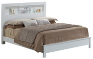 King Platform Bed with Storage Shelves - 87" - White - IMAGE 1