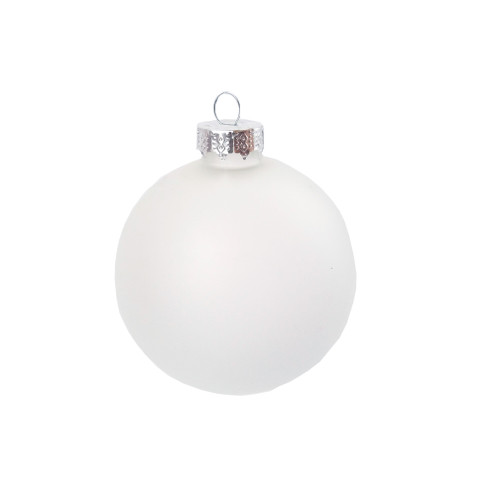 Cream matte glass christmas ornaments