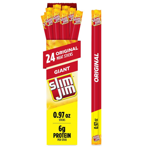 Slim Jim Original Giant Smoked Meat Stick - 144ct - Best by