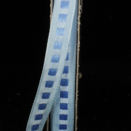 Blue Ribbon Block Blue Mini Blocks Woven Wired Craft Ribbon 0.25