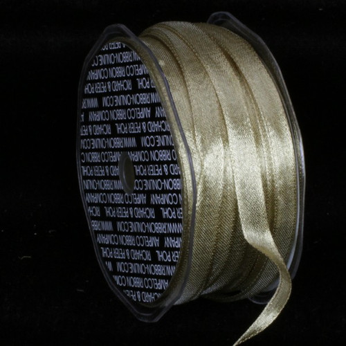 Sheer Metallic Gold Wired Craft Ribbon 0.25