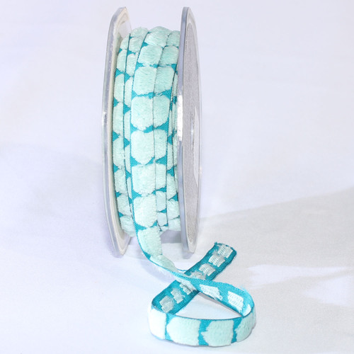 Blue Ribbon Block Pale Blue Blocks Woven Edge Craft Ribbon 0.25