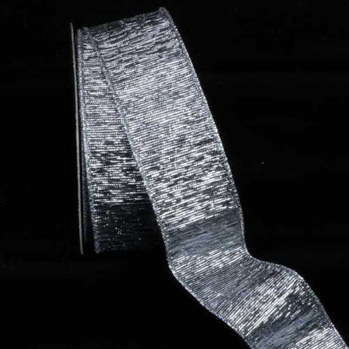 Antique Silver Solid Wired Craft Ribbon 2