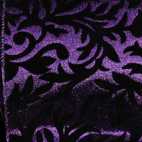 Purple & Black Contemporary Wired Craft Ribbon 5