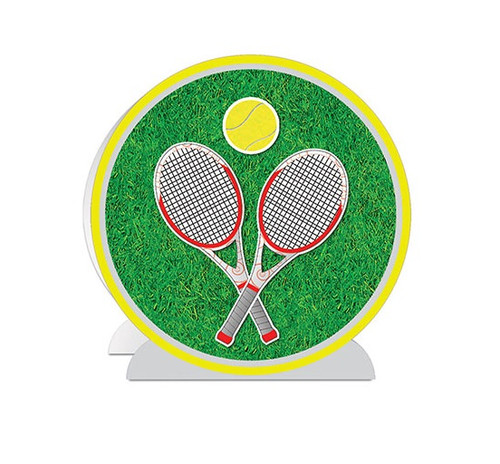 Pack Of 12 3 D Green Yellow Tennis Table Centerpiece Party