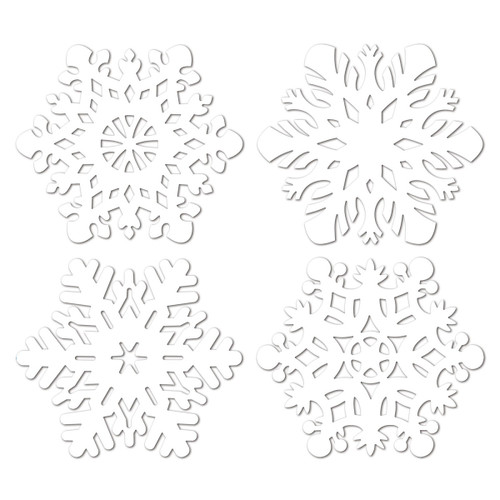 Club Pack Of 48 Pre Packaged Die Cut Snowflake Christmas Party