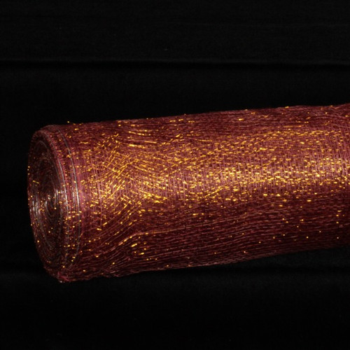 Wine Red & Gold Sinamay Abaca Fiber Ribbon 18