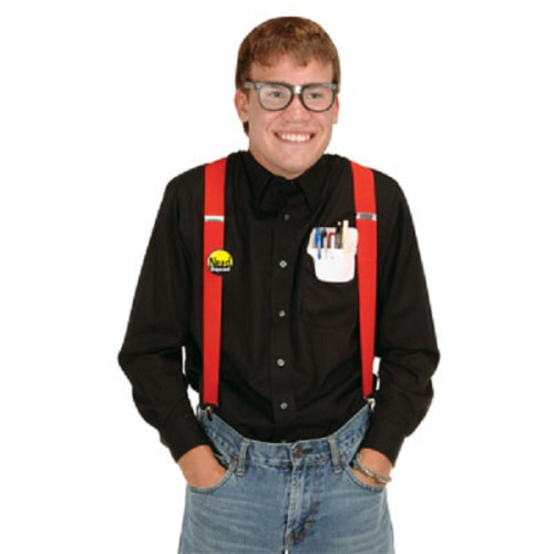 Pack of 12 Pocket Protector, Glasses, and Nerd Squad Pin Costume Accessory Kit