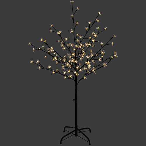 4' LED Lighted Sakura Cherry Blossom Artificial Flower Tree - Warm