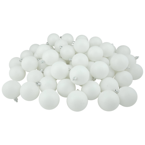 60ct Winter White Shatterproof Matte Christmas Ball Ornaments 2.5