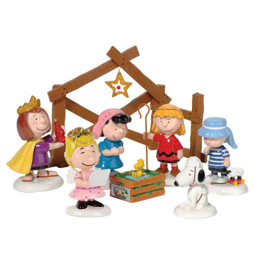 Department 56 Peanuts Christmas Pageant 8-Piece Nativity Set