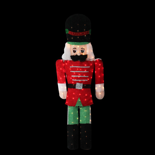 6' Pre-Lit Candy Cane Lane 2-D Toy Soldier Christmas ...