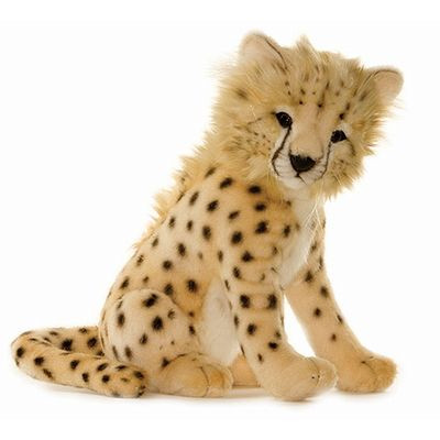 Set of 3 Black & Beige Handcrafted Plush Cheetah Cub Stuffed