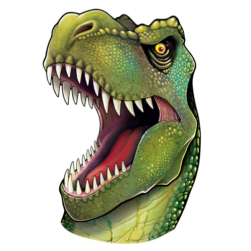 Club Pack Of 12 Dinosaur Face With Razor Sharp Teeth Party Cutouts