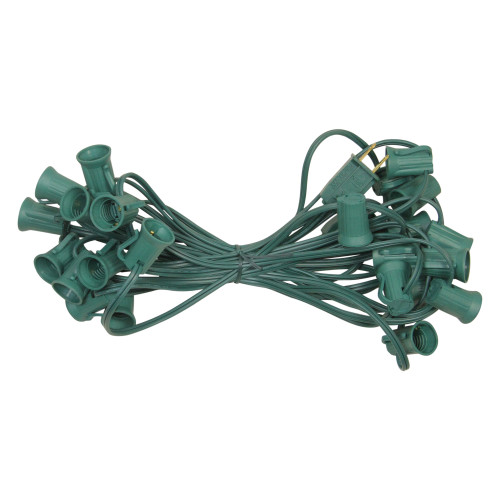 25' Green Commercial C9 Christmas Light Socket Set Christmas Central