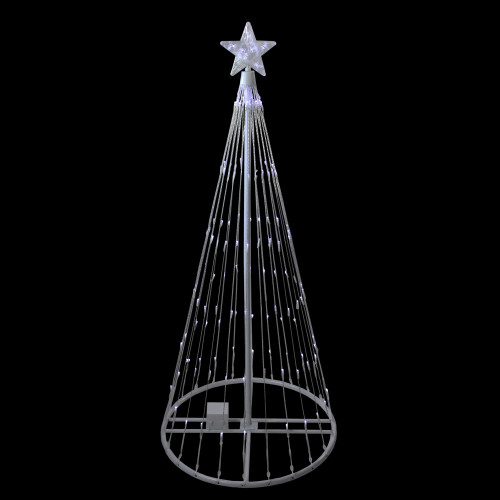 4' Pre-Lit White LED Show Cone Christmas Tree Yard Decor | Christmas ...