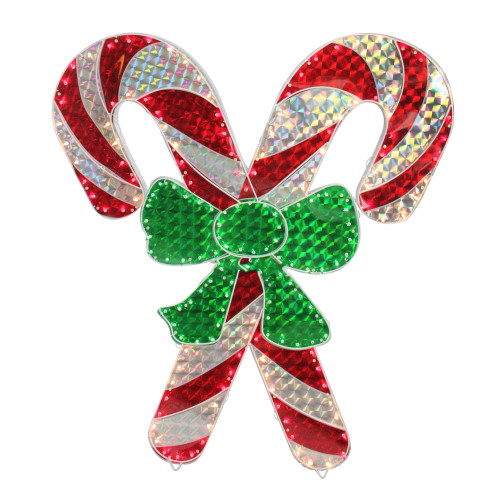 48 Holographic Lighted Double Candy Cane Outdoor 48 Holographic Lighted Double Candy Cane Outdoor