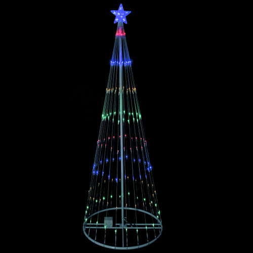 12' Multi Color LED Artificial Christmas Tree Show Cone Outdoor Decor ...