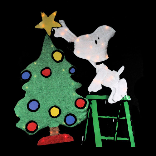 32" Pre-Lit Peanuts Snoopy Decorating Christmas Tree ...