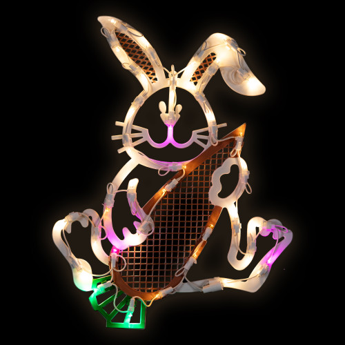 LED Lighted Easter Bunny Window Decoration - 18