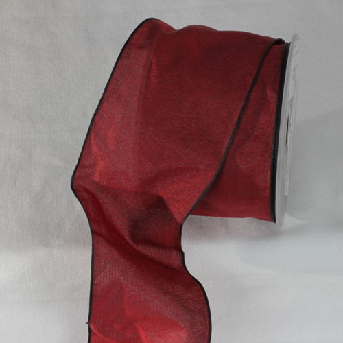 Red Solid Wired Edge Ribbon 2.6