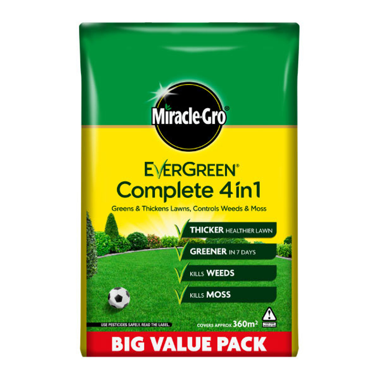 MIRACLE-GRO® EVERGREEN® COMPLETE 4-IN-1 WEED, FEED & MOSS KILLER