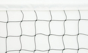 Practice Volleyball Net measures 9.5m Long x 1.0m high with 100mm square mesh. The net is made from 2mm black polyethylene and has a vinyl coated nylon headband