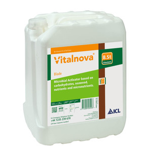 Vitalnova Blade 5-6.5-3.5 Liquid Fertiliser in a ten litre bottle. Apply between April and September. Vitalnova Blade 5-6.5-3.5 Liquid Fertiliser in a ten litre bottle. Apply between April and September.
